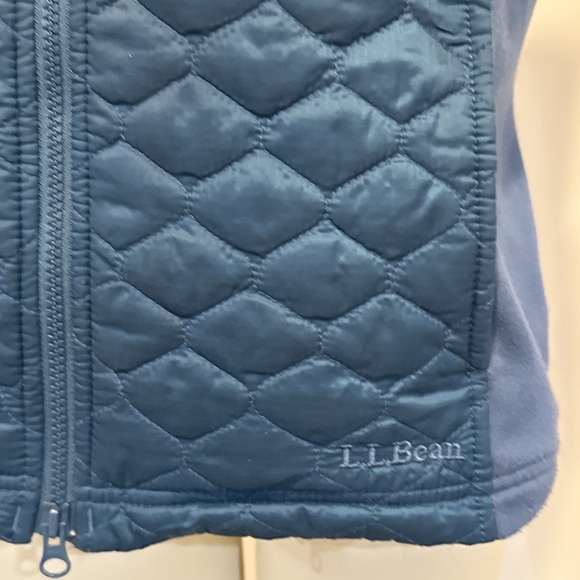 LL Bean Vest Womens M Teal Quilted Insulated Full Zip Pockets Performance Quilt - Picture 3 of 11